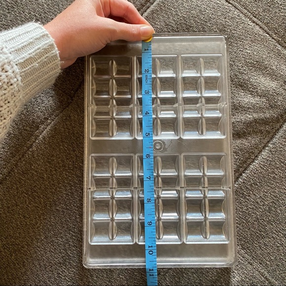 Fat Daddio's Polycarbonate Rounded Square Bar Chocolate Mold 11”x 7” Translucent - Picture 7 of 8